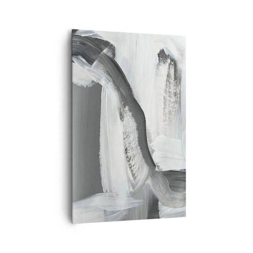 Bild auf Leinwand - Leinwandbild - Grau-weiße Abstraktion mit dynamischen Linien - 80x120cm - Entscheidender Schritt - Moderne Wanddekoration für Wohnzimmer und Schlafzimmer ARTTOR
