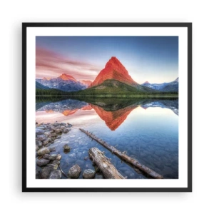 Poster in einem schwarzem Rahmen - Hitze und Kälte - 60x60 cm