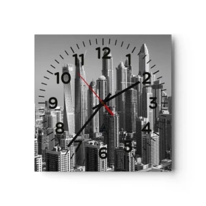 Wanduhr - Glasuhr - Stadt in der Wüste - 40x40 cm