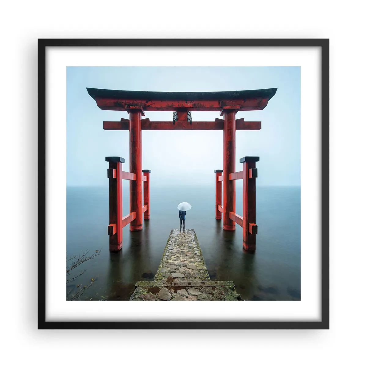 Poster in einem schwarzem Rahmen - Japanische Träumerei - 50x50 cm