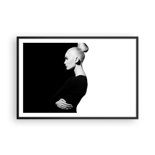 Poster in einem schwarzem Rahmen - Einfach eine Frau - 91x61 cm