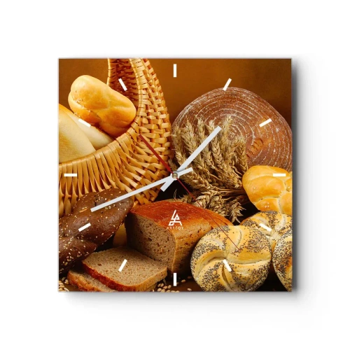 Wanduhr - Glasuhr - Wir sind wieder davongekommen - 40x40 cm