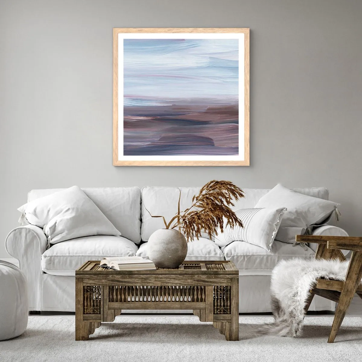 Poster in einem Rahmen aus heller Eiche - Elemente: Wasser - 50x50 cm