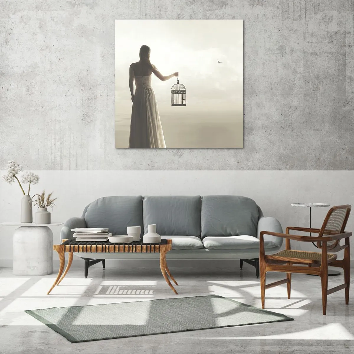 Glasbild - Bild auf glas - Sei frei - 70x70 cm