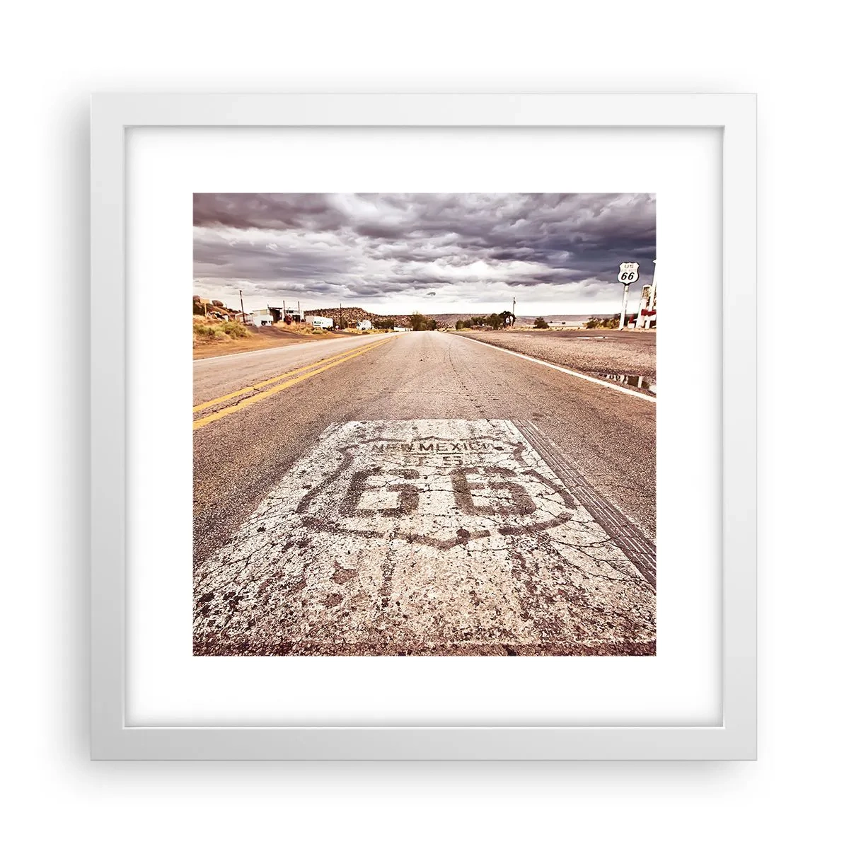 Poster in einem weißen Rahmen - Mother Road - eine amerikanische Legende - 30x30 cm