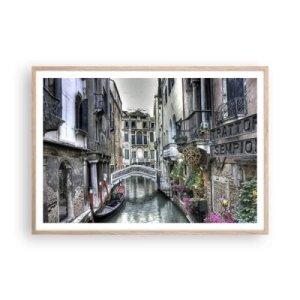 Poster in einem Rahmen aus heller Eiche - Seit Jahrhunderten in stiller Besinnung - 100x70 cm