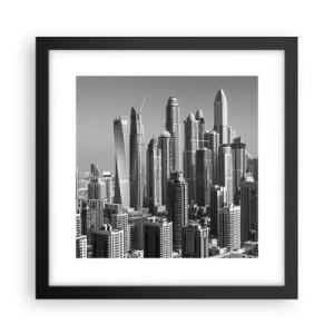 Poster in einem schwarzem Rahmen - Stadt in der Wüste - 30x30 cm