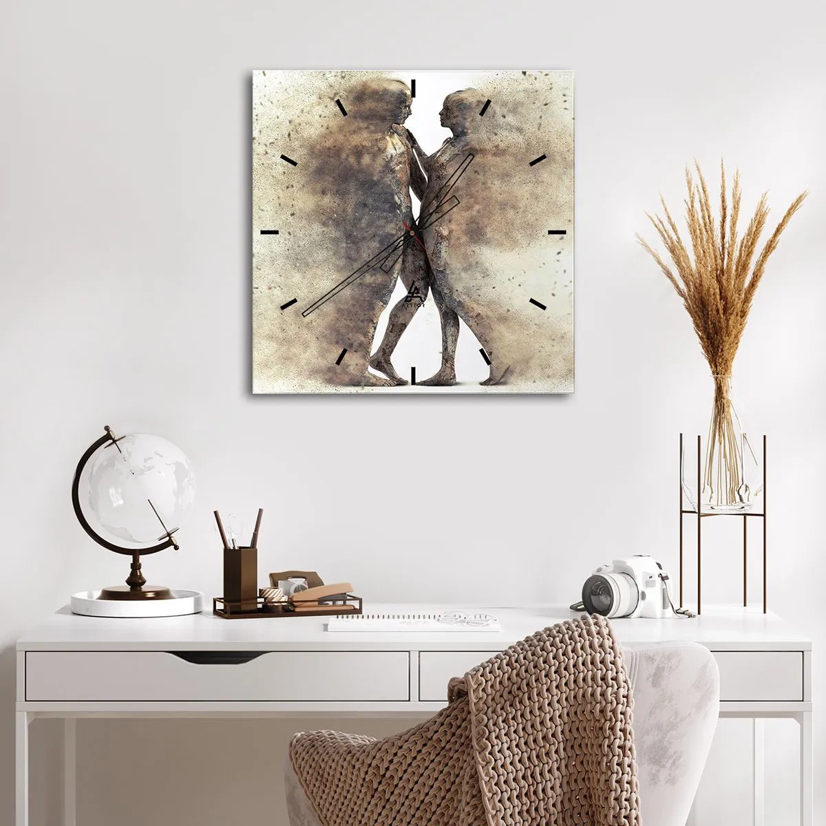 Wanduhr - Glasuhr - Sie erhoben sich aus dem Staub, um zu lieben - 30x30 cm