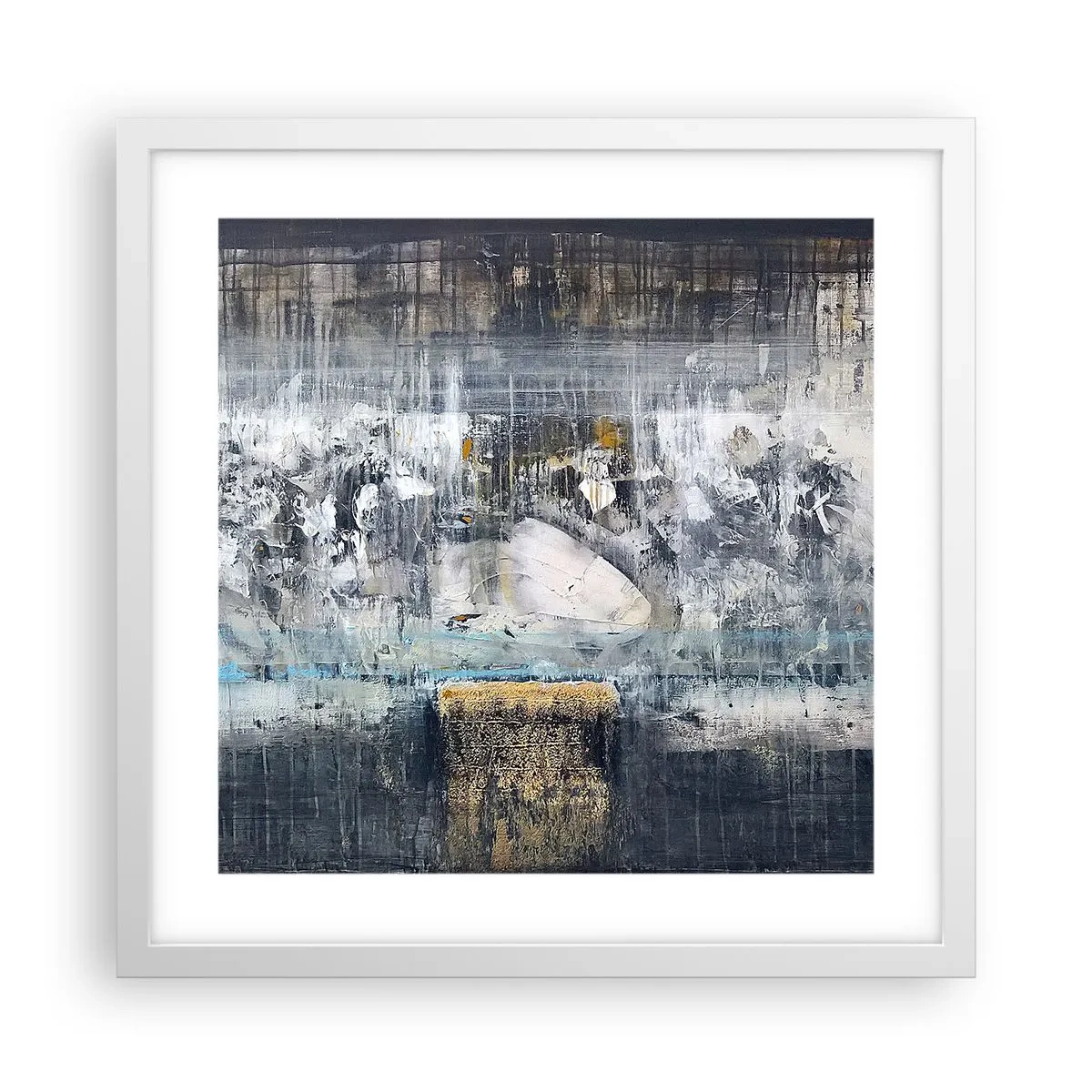 Poster in einem weißen Rahmen - Wie auf Eis, wie nach Dezember - 40x40 cm