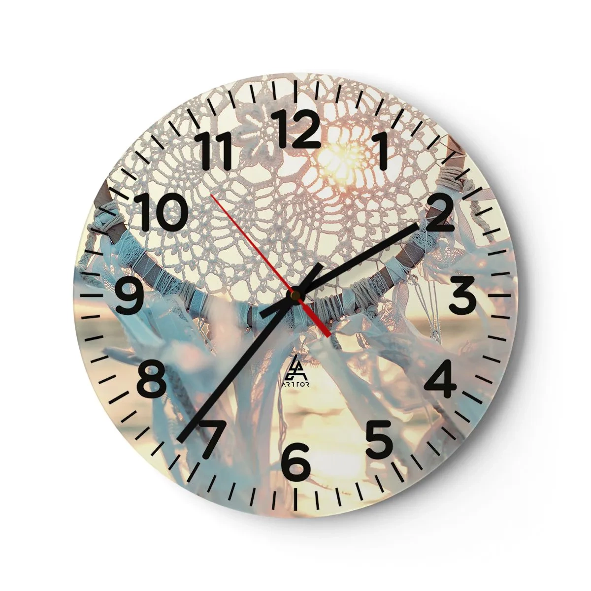 Wanduhr - Glasuhr - Totem aus Spitze - 30x30 cm