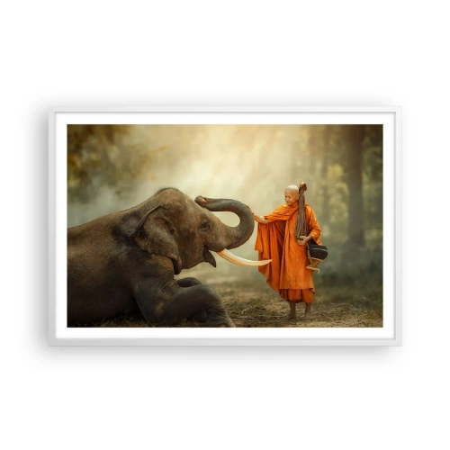 Poster in einem weißen Rahmen - Treffen unterwegs - 91x61 cm