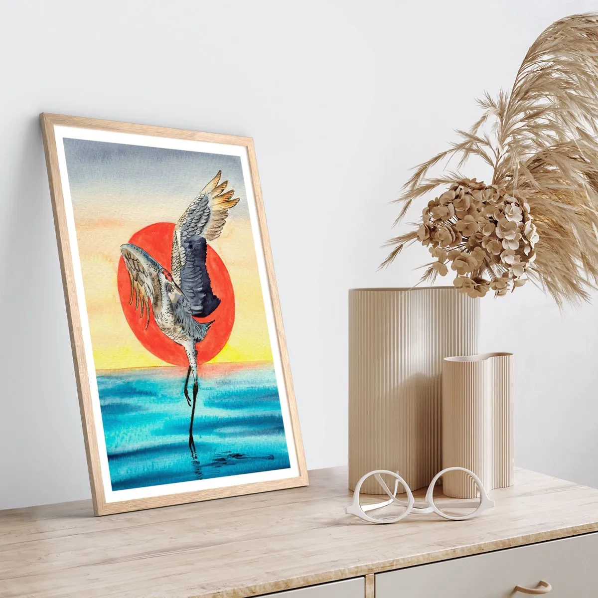 Poster in einem Rahmen aus heller Eiche - Es ist Zeit zurückzugehen - 40x50 cm