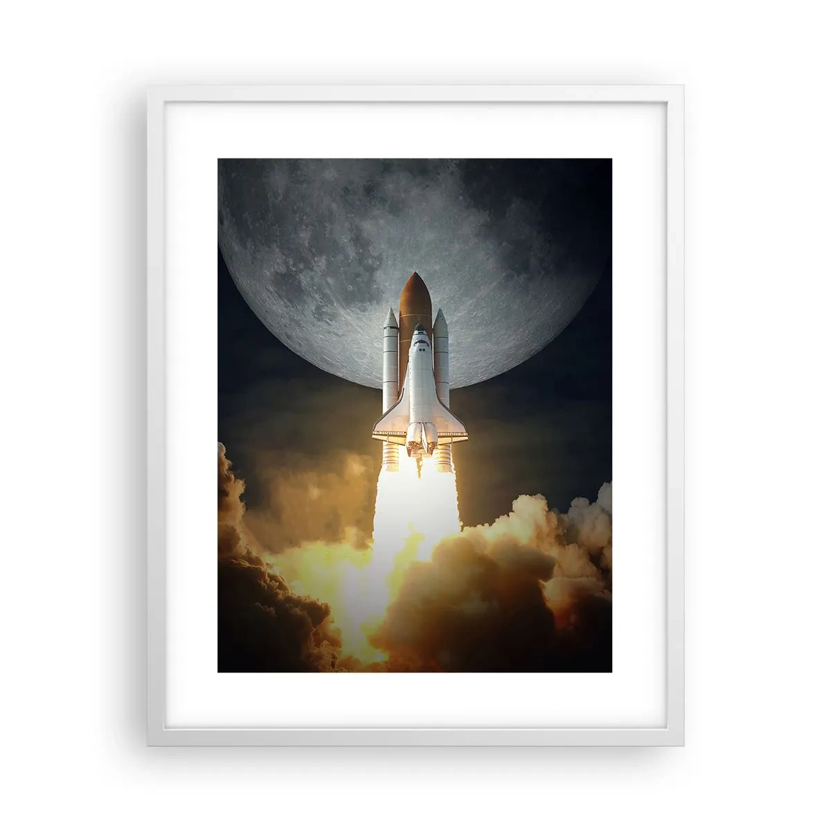 Poster in einem weißen Rahmen - Beginn eines überirdischen Abenteuers - 40x50 cm