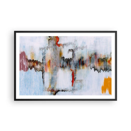 Poster in einem schwarzem Rahmen - Ein Stock auf dem Wasser - 91x61 cm