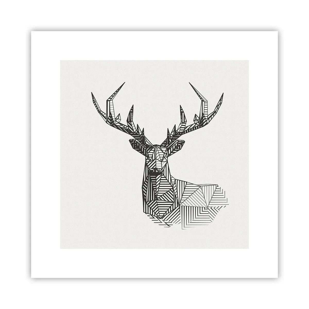 Poster - Ein Hirsch im kubistischen Stil - 30x30 cm