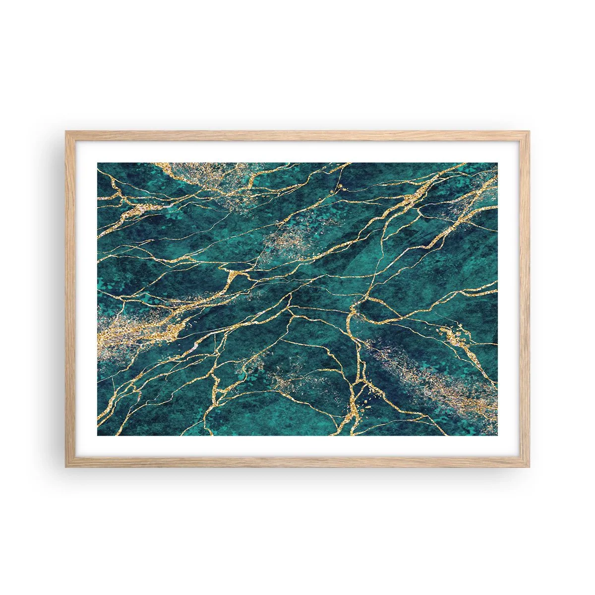 Poster in einem Rahmen aus heller Eiche - Goldmine - 70x50 cm