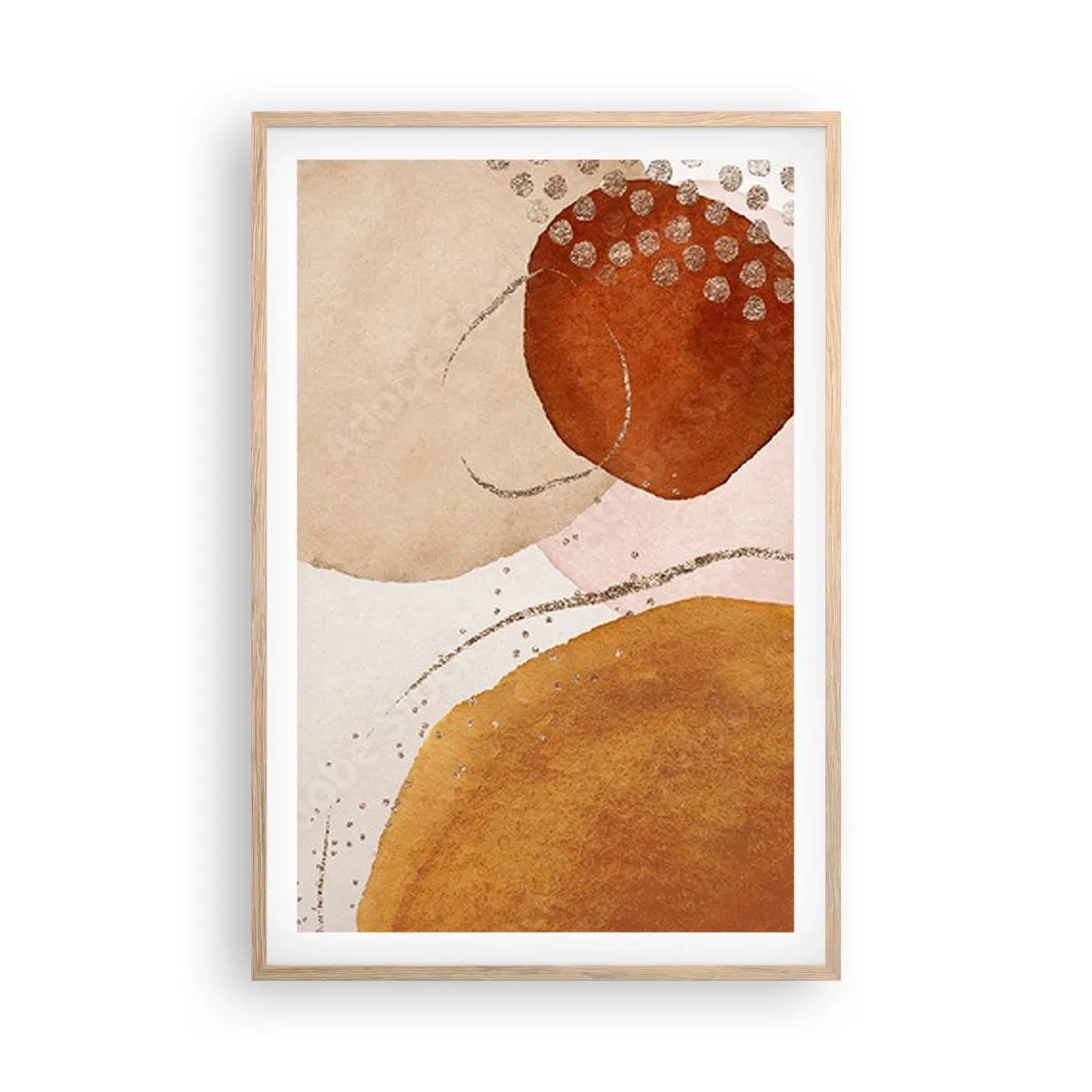 Poster in einem Rahmen aus heller Eiche - Rundheit und Bewegung - 61x91 cm