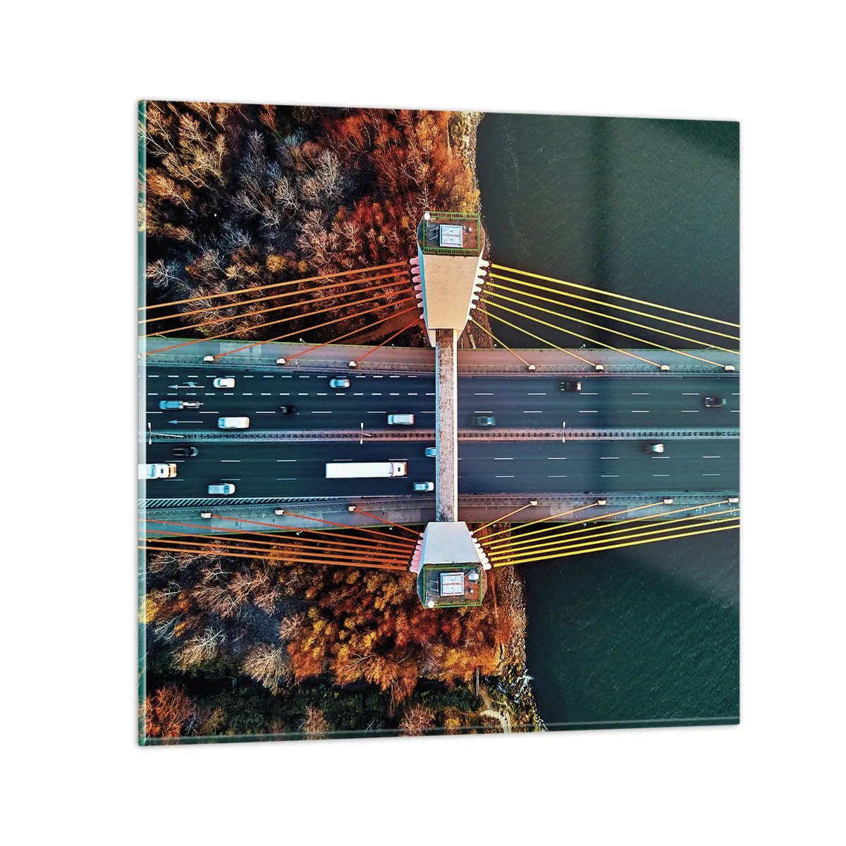 Glasbild - Bild auf glas - Jenseits der Gewässer, jenseits der Wälder - 70x70 cm