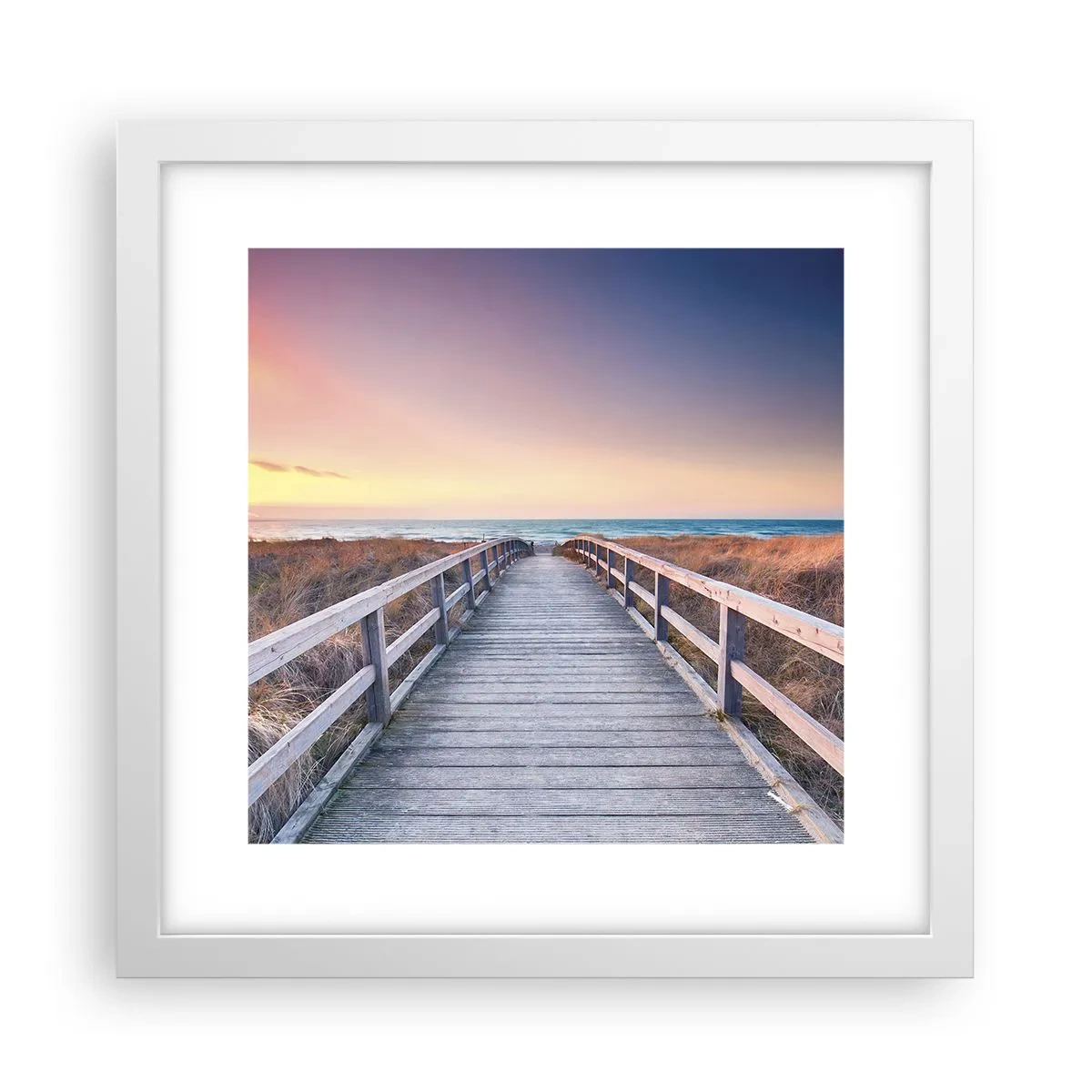 Poster in einem weißen Rahmen - Baltische Abend-Aurora - 30x30 cm