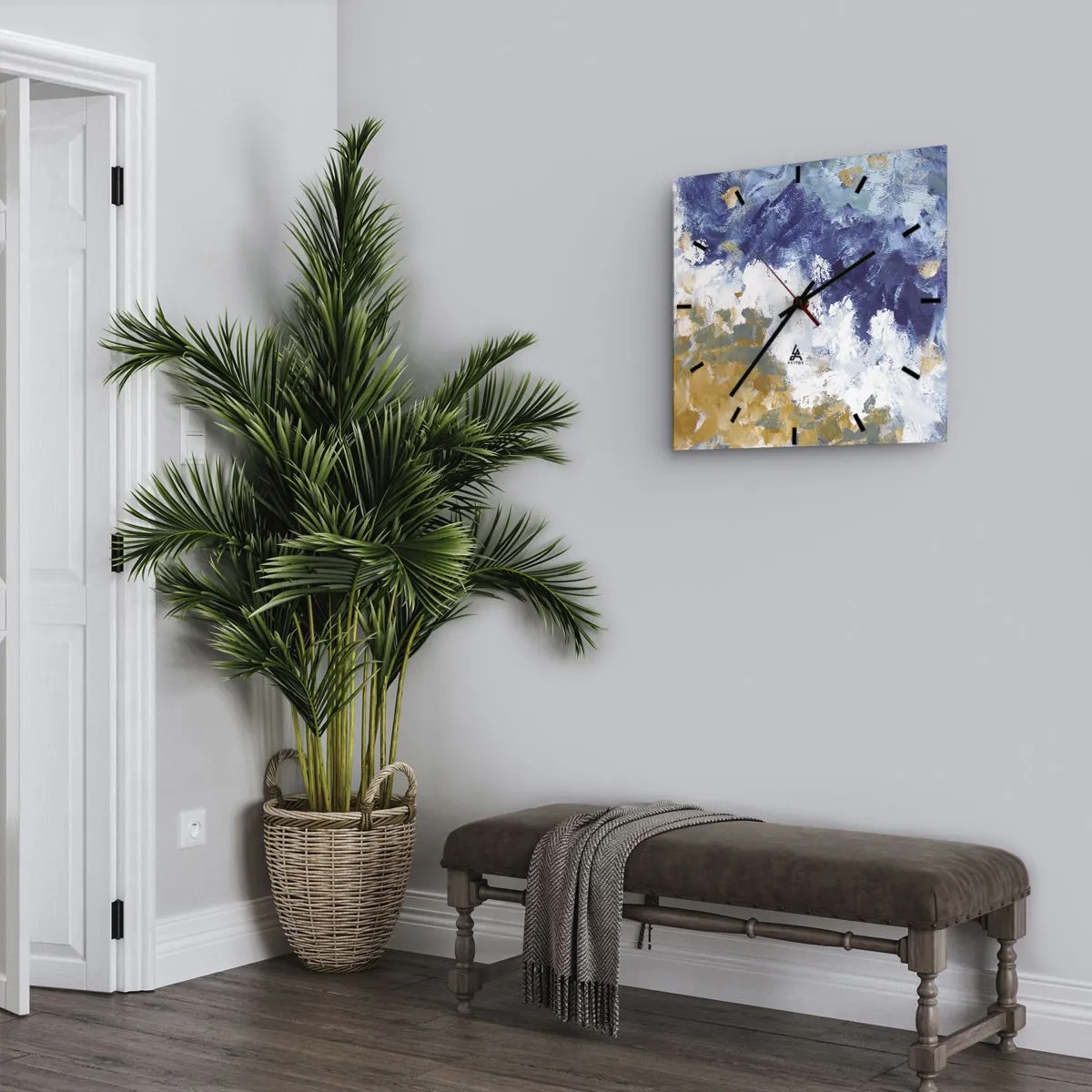 Wanduhr - Glasuhr - Tanz der Naturelemente - 40x40 cm