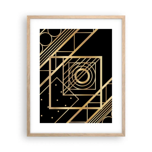 Poster in einem Rahmen aus heller Eiche - Goldene Geometrie - 40x50 cm