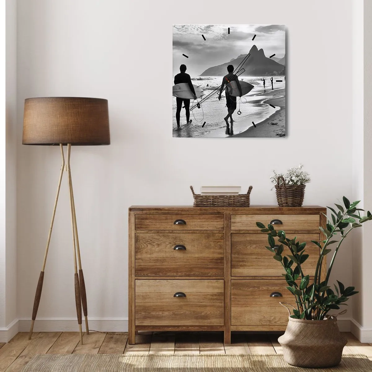 Wanduhr - Glasuhr - Single-Wave-Samba - 30x30 cm