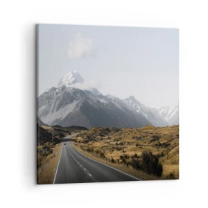 Bild auf Leinwand - Leinwandbild - Der Weg ins Herz der Berge - 50x50 cm