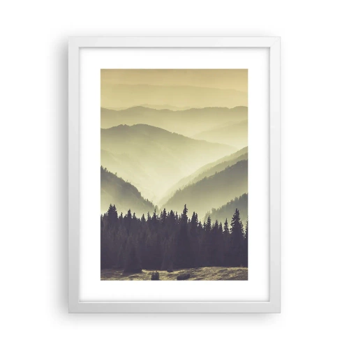 Poster in einem weißen Rahmen - Hinter den sieben Bergen ... - 30x40 cm