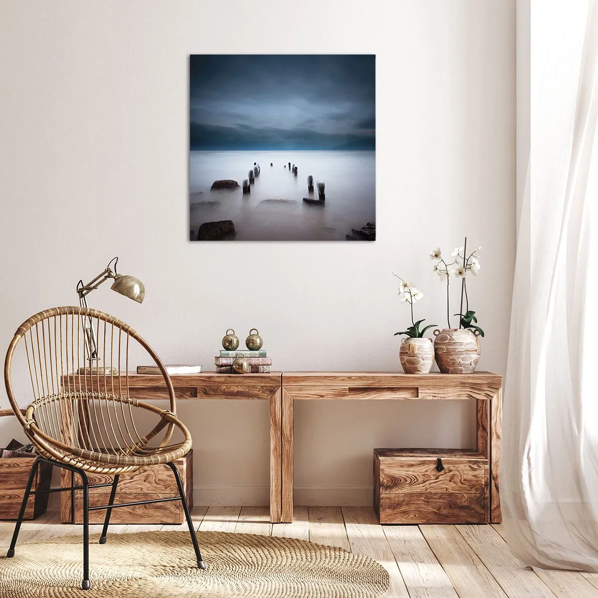Bild auf Leinwand - Leinwandbild - Nachdenklicher See - 30x30 cm