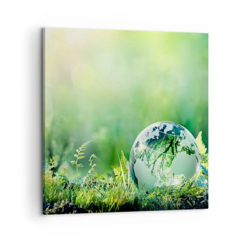 Bild auf Leinwand - Leinwandbild - Der grüne Planet - 60x60 cm