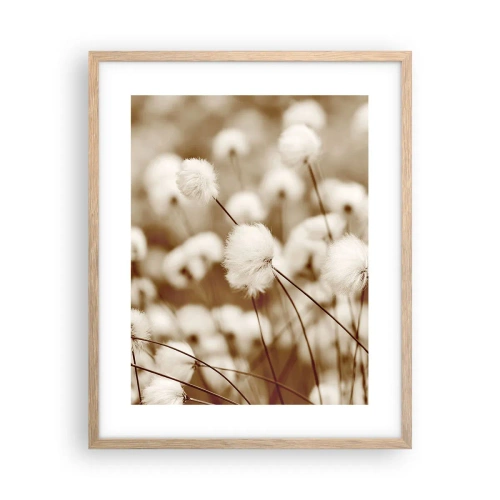 Poster in einem Rahmen aus heller Eiche - Flauschiges Kornfeld - 40x50 cm