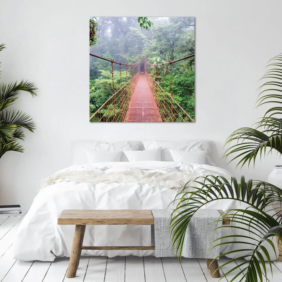 Bild auf Leinwand - Leinwandbild - Über den Kronen aufgehängt - 70x70 cm