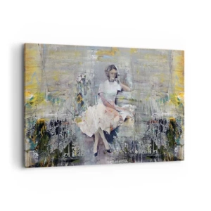 Bild auf Leinwand - Leinwandbild - Künstlerisches Porträt einer Frau in Pastellfarben - 100x70cm - Klassisch und modern - Moderne Wanddekoration für Wohnzimmer und Schlafzimmer ARTTOR