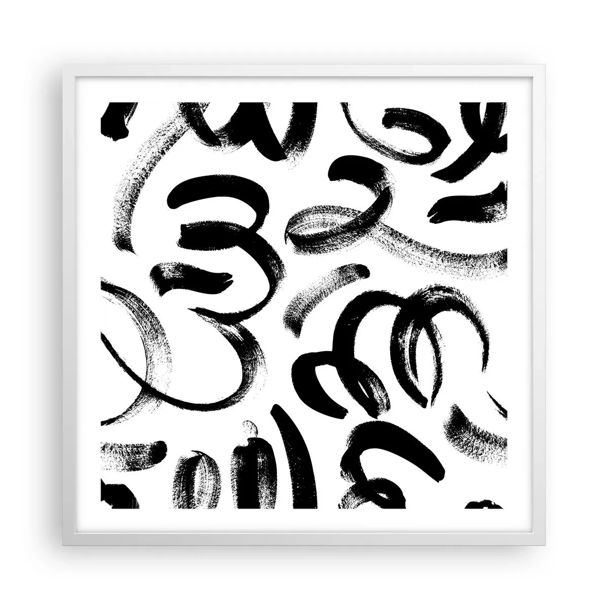 Poster in einem weißen Rahmen - Schwarz auf Weiß - 60x60 cm
