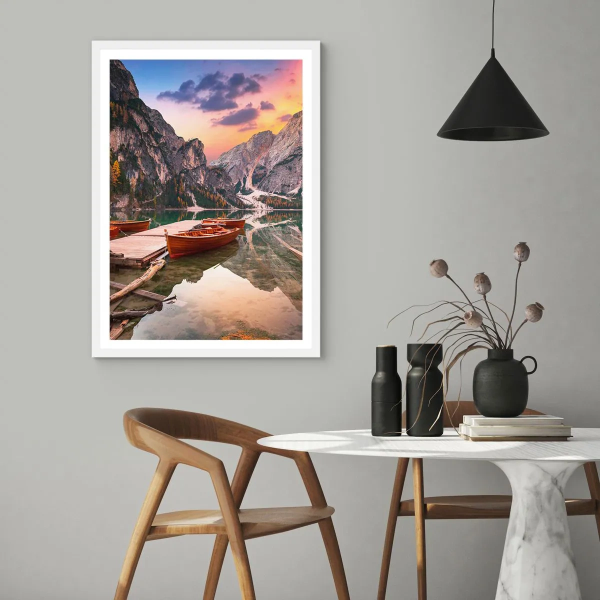 Poster in einem weißen Rahmen - Versprechen des Tages - 50x70 cm