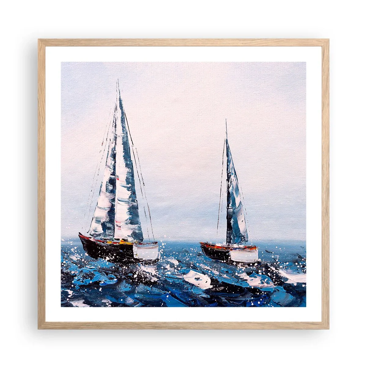 Poster in einem Rahmen aus heller Eiche - Bruderschaft des Windes - 60x60 cm