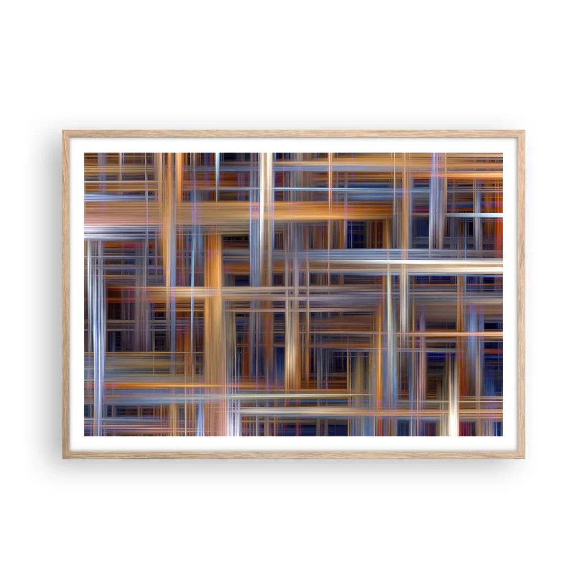 Poster in einem Rahmen aus heller Eiche - Aus Licht gewebt - 100x70 cm