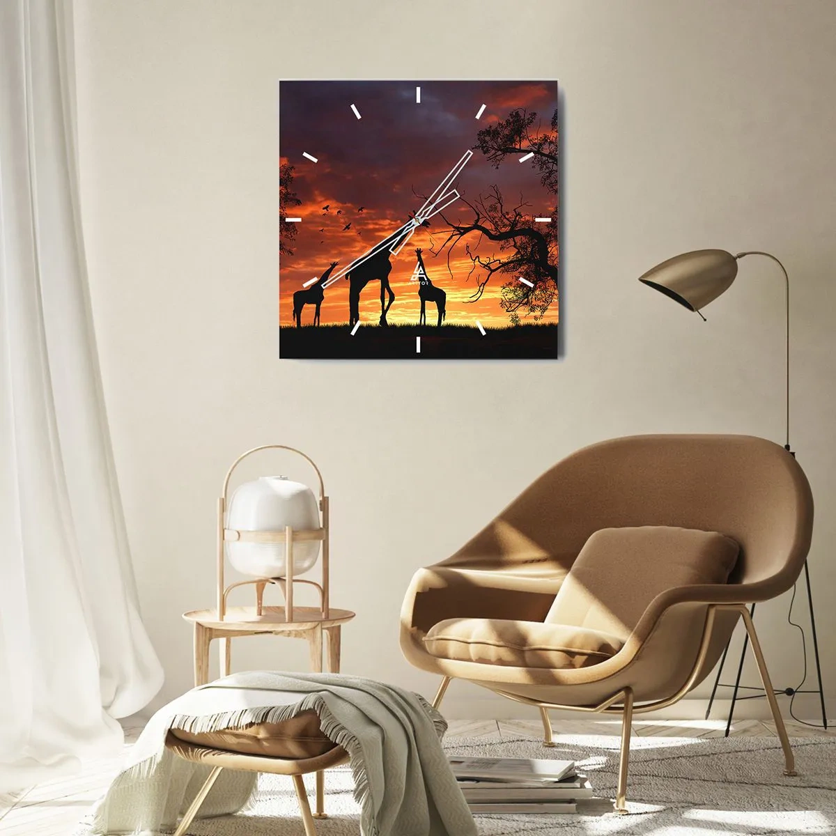 Wanduhr - Glasuhr - Ein kleines Abendessen mit deinen Liebsten - 40x40 cm