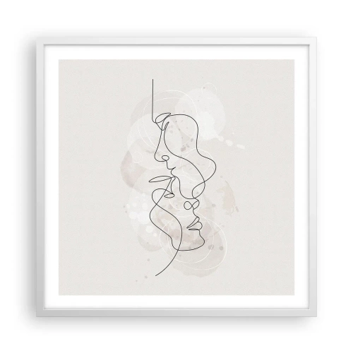 Poster in einem weißen Rahmen - Verstrickt in eine Umarmung - 60x60 cm