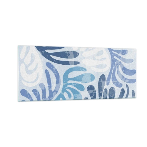 Glasbild - Bild auf glas - Blaue Farne - 100x40 cm