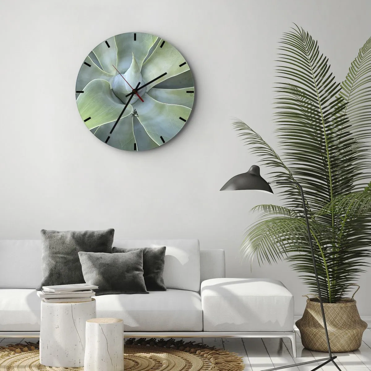 Wanduhr - Glasuhr - Geburt des Grüns - 30x30 cm