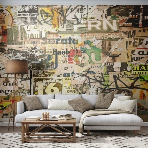 Fototapete Premium Canvas - Ach, es passiert... - Graffiti, Wandgemälde, Stück - 300x210 cm