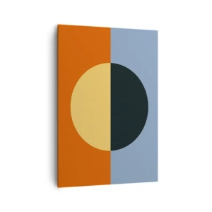 Bild auf Leinwand - Leinwandbild - Geometrische Abstraktion mit kontrastierenden Farben - 70x100cm - Eine Komposition aus Wärme und Kühle - Moderne Wanddekoration für Wohnzimmer und Schlafzimmer ARTTOR