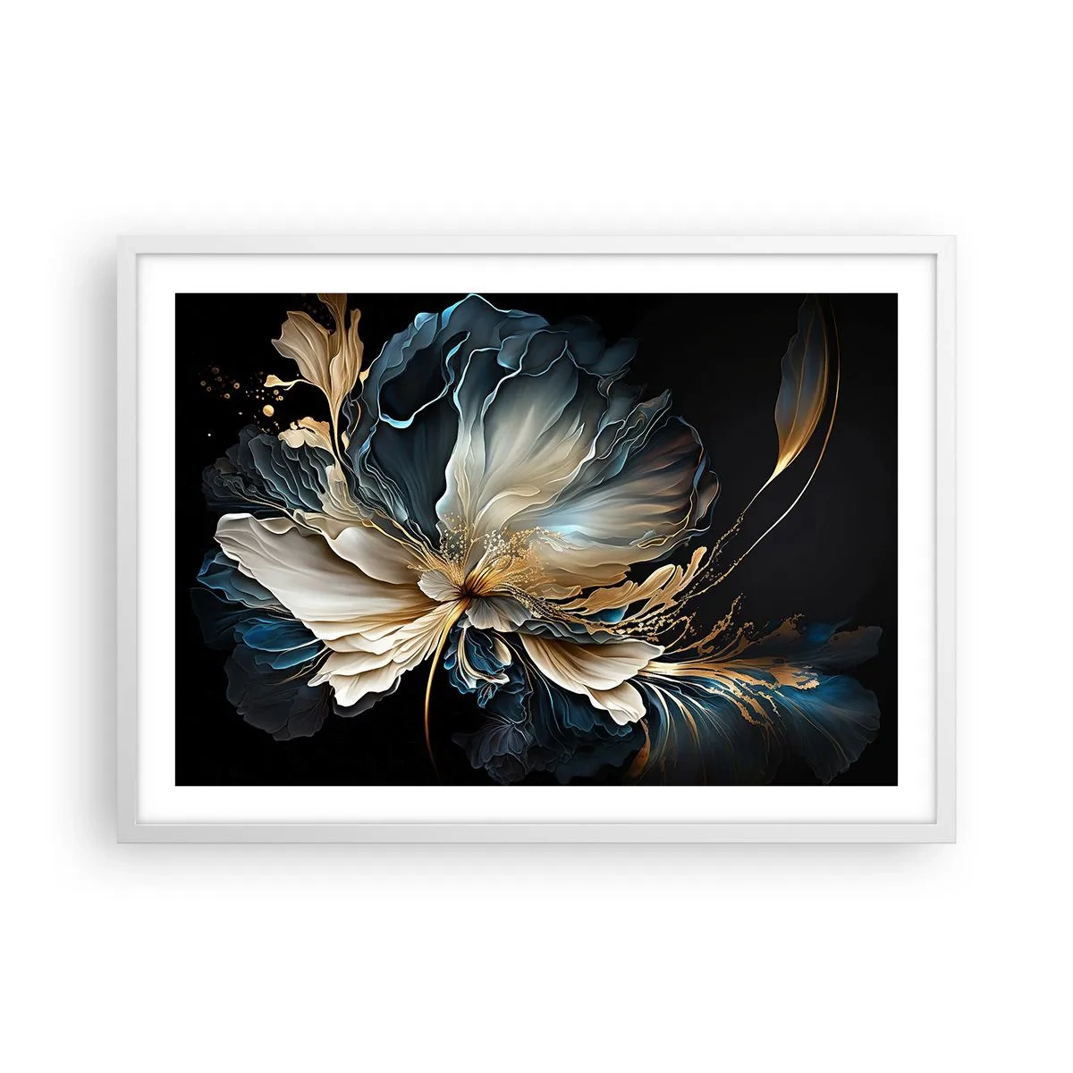 Poster in einem weißen Rahmen - Märchenhafte Farnblume - 70x50 cm