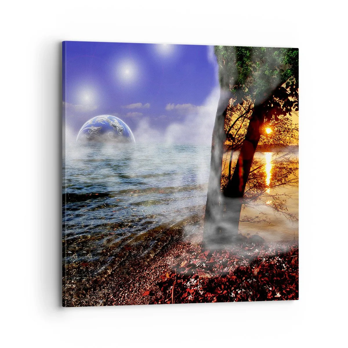 Bild auf Leinwand - Leinwandbild - Surreale Landschaft - Einheit der Natur - 70x70 cm