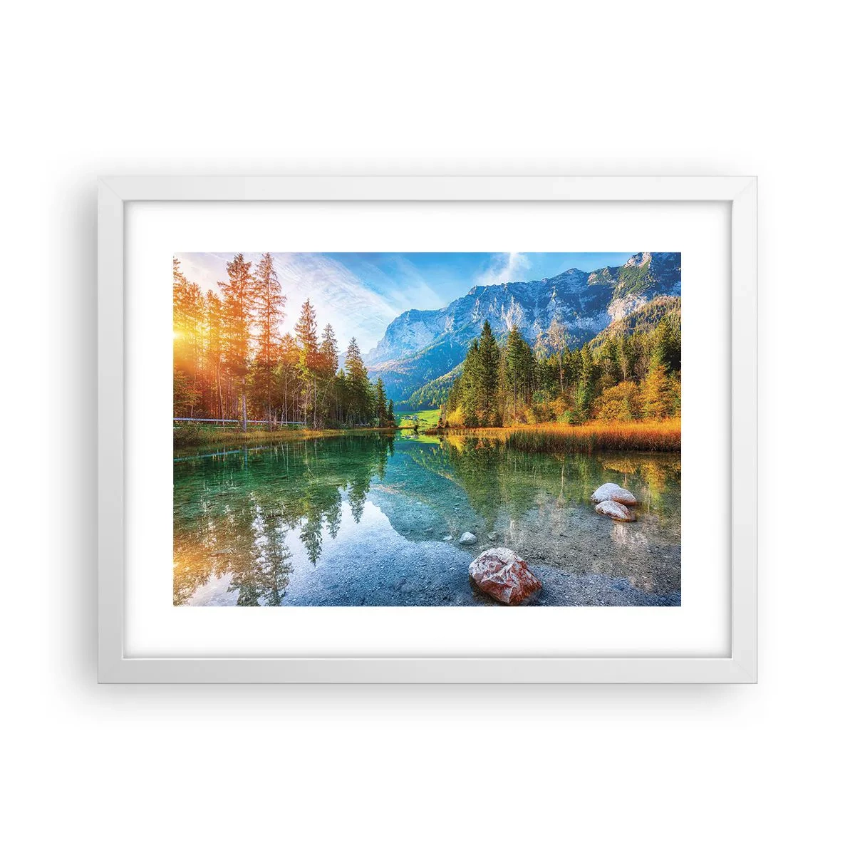 Poster in einem weißen Rahmen - Die Sanftheit des Herbstes - 40x30 cm