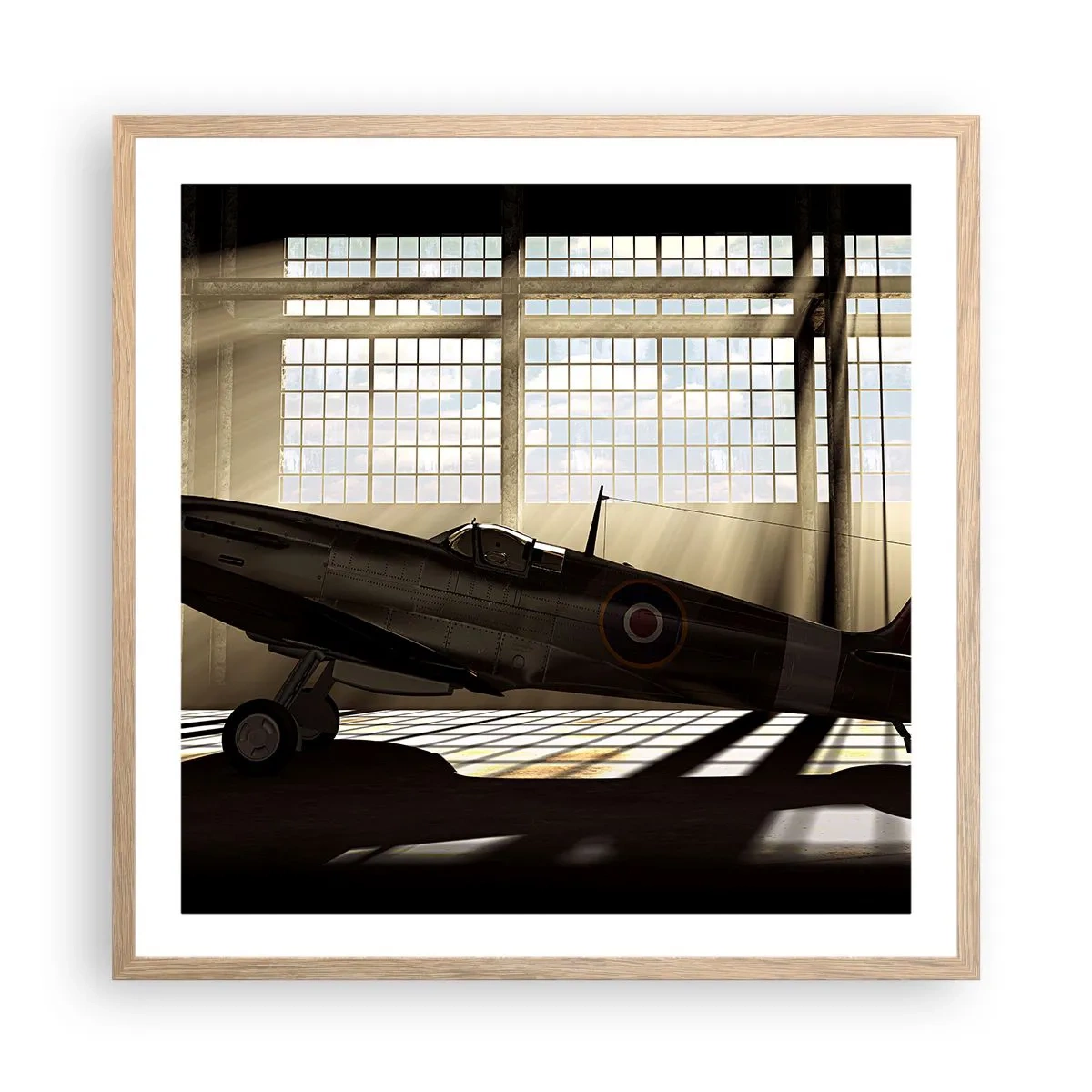 Poster in einem Rahmen aus heller Eiche - Die Ruhe eines Kriegers - 60x60 cm