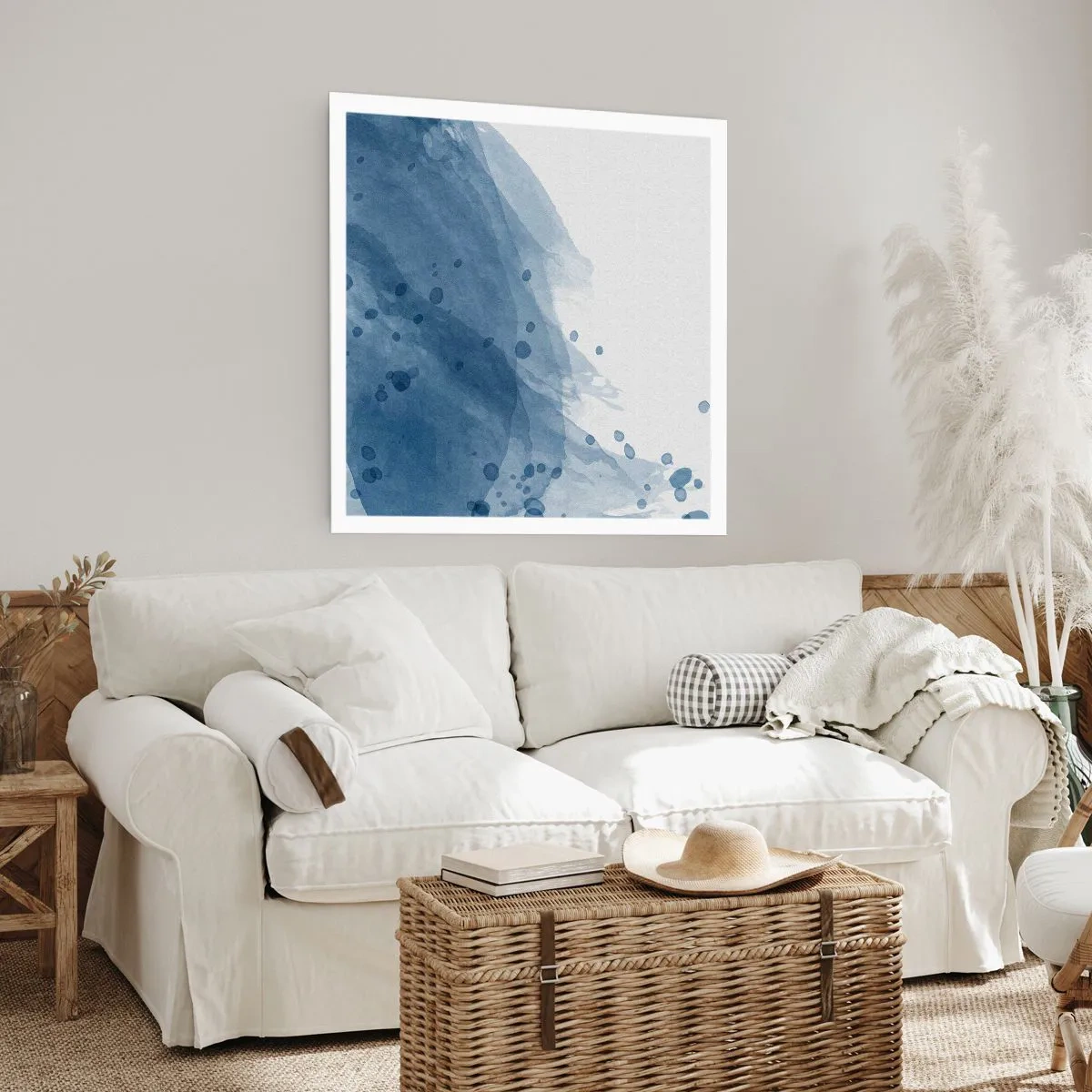 Poster - Blauer Tüll - 30x30 cm