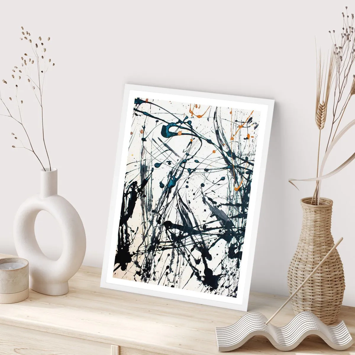 Poster in einem weißen Rahmen - Expressionistische Abstraktion - 61x91 cm