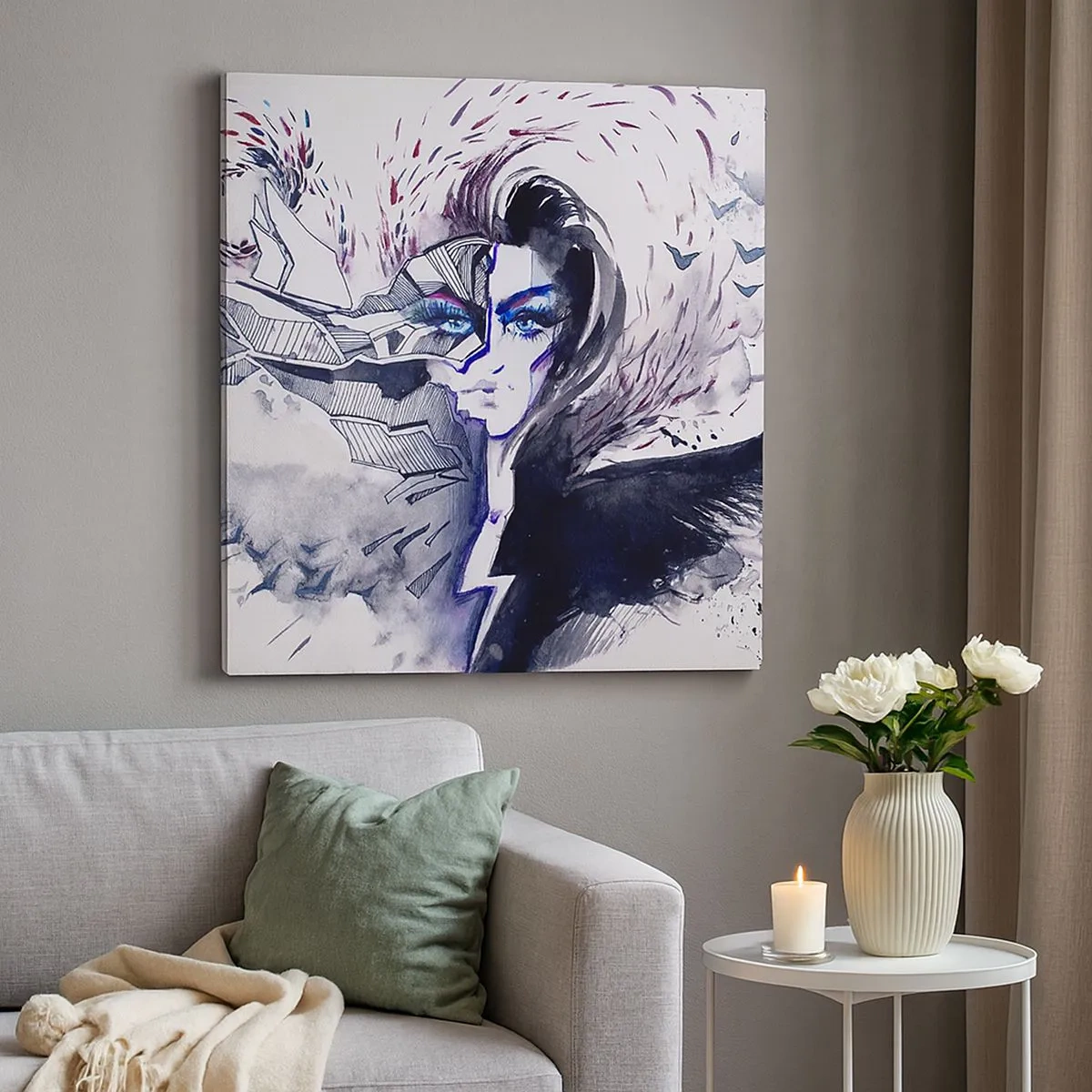 Bild auf Leinwand - Leinwandbild - Dämonisch und schön - 30x30 cm